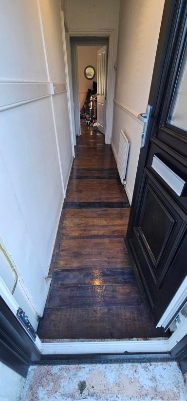 Floorboards Sanded, Repaired & Stained